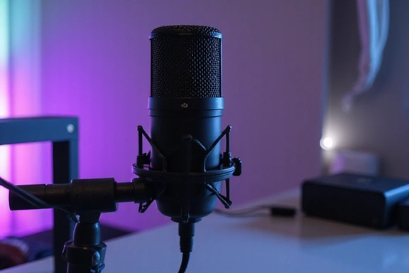 High-fidelity streaming microphone with pop filter