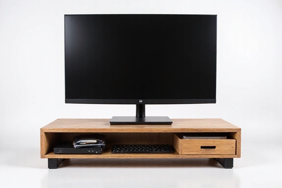 Single monitor riser with storage